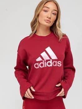 adidas U For U Sweat Top - Burgundy, Size L, Women