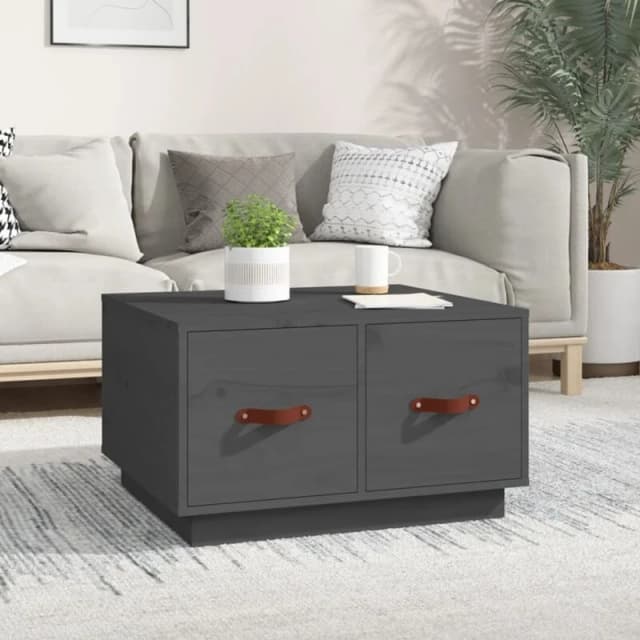 Vidaxl Coffee Table Grey 60X53X35cm Solid Wood Pine, Grey 820968