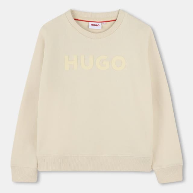 Hugo Kids Logo Crew Sweatshirt Stone 255 male 12Y