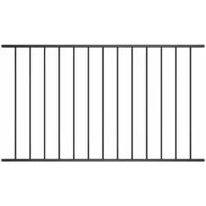 Vidaxl - Fence Panel Powder-coated Steel 1.7x1 m Black Black