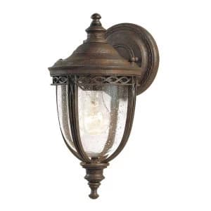 1 Light Outdoor Small Wall Lantern Light British Bronze IP44, E27
