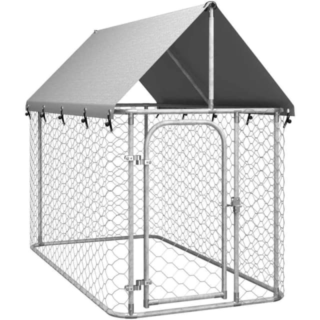 VIDAXL Outdoor Dog Kennel with Roof 200x100x150cm Vidaxl 8720286705056