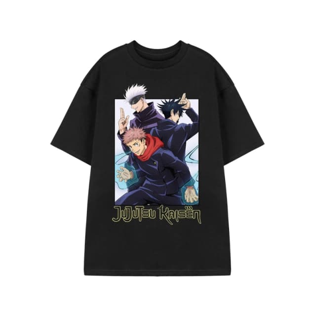 Jujutsu Kaisen Jujutsu Kaisen Men Short Sleeved T-Shirt in Black Size: Small Black S Male 5063203932849