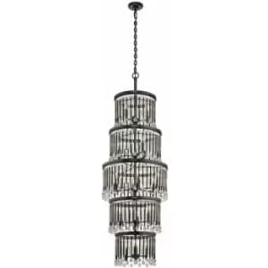 18 Bulb Chandelier Hanging Pendant LIght Espresso LED E14 60W Bulb