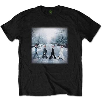The Beatles - Abbey Christmas Unisex Large T-Shirt - Black
