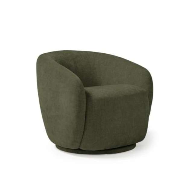 Grace Single Swivel Club Chair - Olive Green