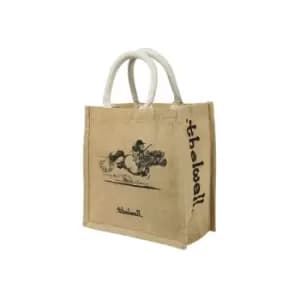 Hy Thelwell Collection Hessian Square Tote Bag (One Size) (Brown/White/Black)