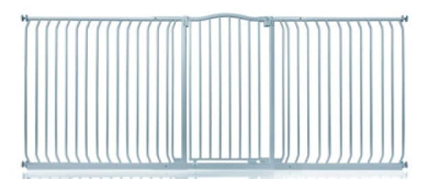 Safetots Extra Tall Curved Top Safety Gate, 234Cm - 243Cm, Matt Grey, Extra Tall 100Cm In Height, Pressure Fit Stair Gate