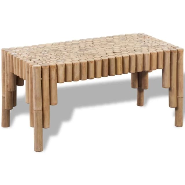 vidaXL Coffee Table Bamboo Rectangular Tea Side End Table Telephone Stand