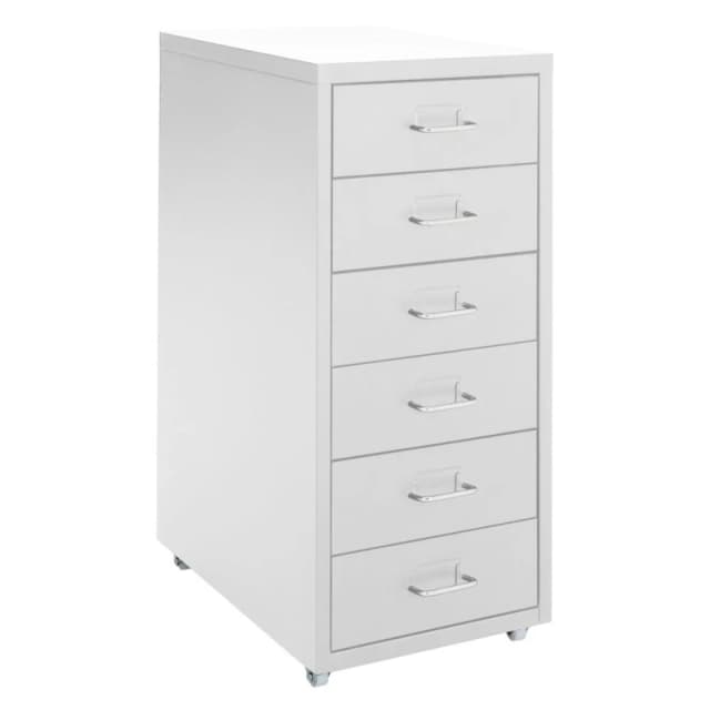 Kabinet UK Vertical File Cabinet with Wheels 6 Drawers White unisex One size