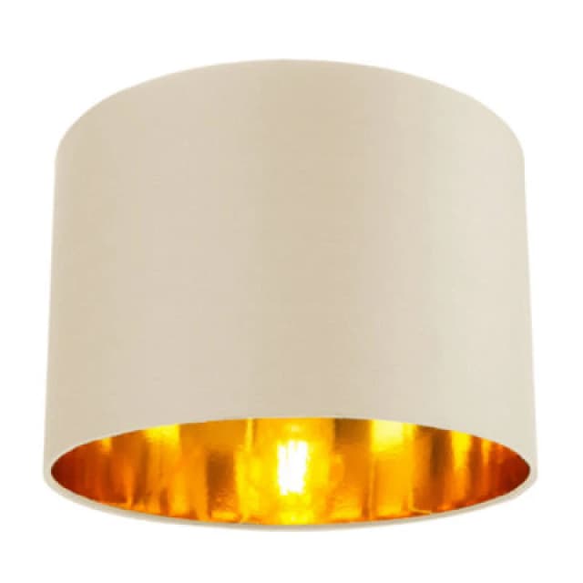 Happy Homewares Contemporary Cream Cotton 10 Table/pendant Lamp Shade With Shiny Copper Inner