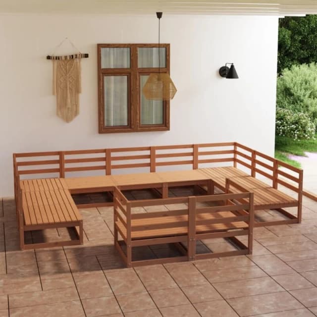 VIDAXL 11 Piece Garden Lounge Set Solid Pinewood Vidaxl 8720286473153