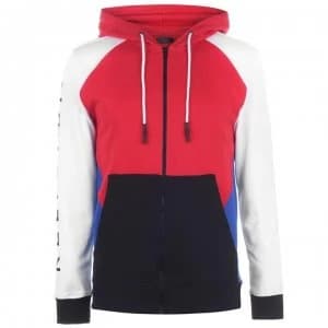 Religion Mens Colour Block Zip Hoodie - BLACK