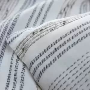 Portfolio - Amalfi Natural Double Duvet Cover Set Reversible Bedding Bed Set - Natural