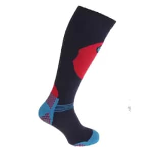 Mens High Performance Extra Comfort Ski Socks (1 Pair) (6-11 UK) (Navy/Red/Blue)