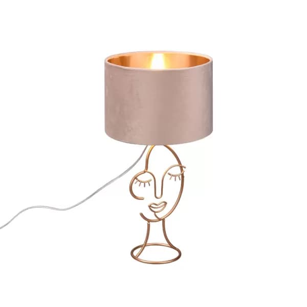 Mary Modern Table Lamp with Round Shade fawn