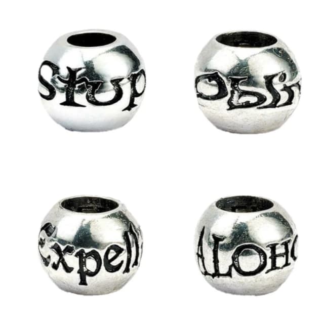 Harry Potter Spells Charm Beads Set (Pack Of 4) Silver female