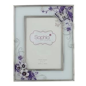 5" x 7" - Sophia Glass & Wire Frame - Purple Butterfly