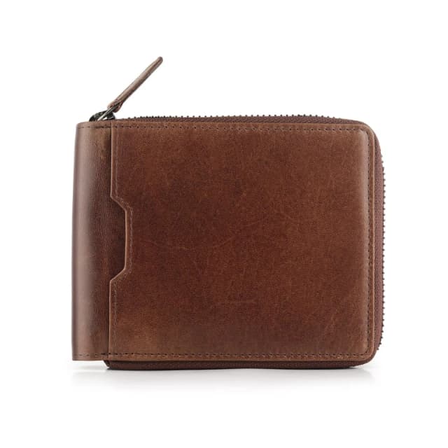 PRIMEHIDE Leather Alperto Zip Around Wallet Brown male 12 x 10