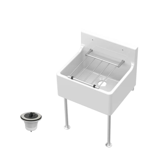 Balterley Traditional Fireclay Cleaner Kitchen Sink with Waste & Legs in White White Unisex