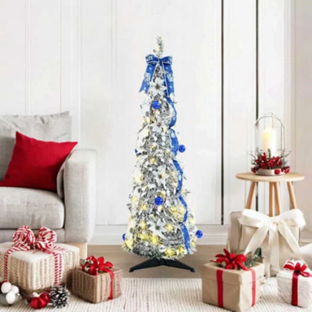 Vidaxl Artificial Christmas Tree With 50 Leds White 120 Cm Pvc