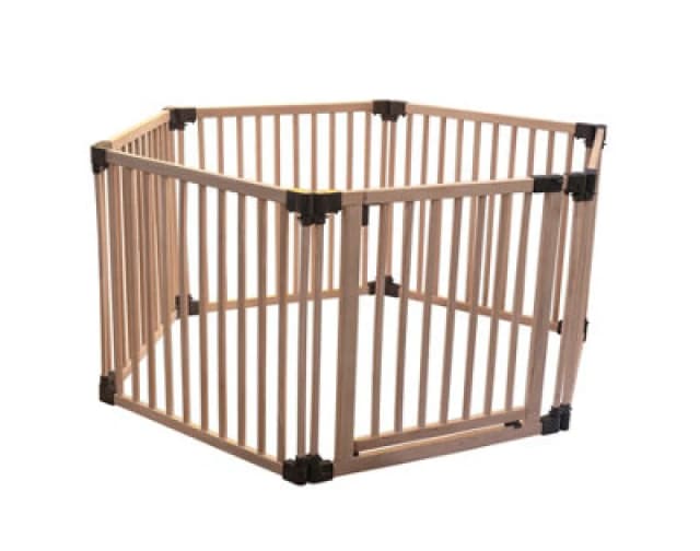 Safetots Wooden Play Den, Hexagon, 6 X 80Cm, Baby Playpen, Play Den For Toddlers, Large Play Pen, Easy Installation