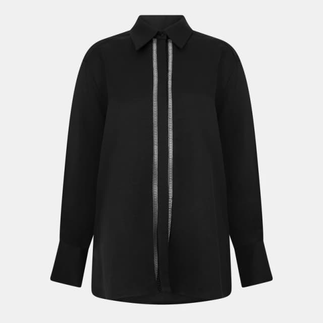 Boss Womens Beina Long Sleeve Long Blouse Black female 4 (XXS)