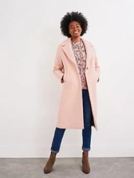White Stuff Boucle Midi Coat - Pink