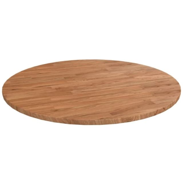 Vidaxl Round Table Top Light Brown Ã?80X1.5cm Treated Solid Wood Oak, Brown 342963