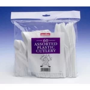 Caroline White Plastic Assorted Cutlery Pack 60