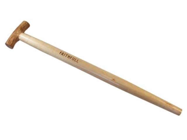Faithfull FSC Ash T Grip Straight Taper Spade Fork or Shovel Handle 0.7m FAIATSTFSC