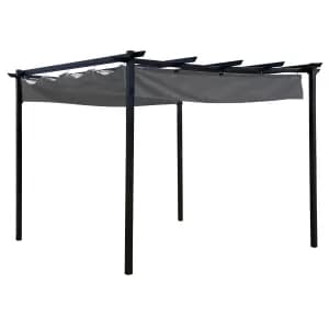 Charles Bentley 3 x 3m Steel Pergola Gazebo - Grey