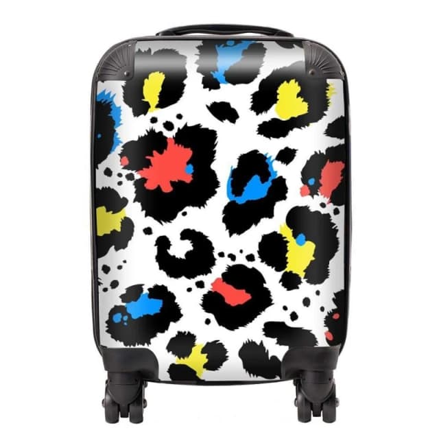 Warren Reed - Designer Coloured Leopard Print Suitcase in Blue Size: Large Blue Unisex Large