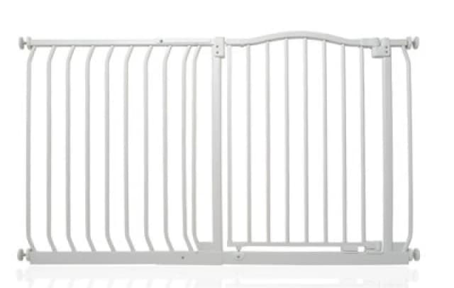 Safetots Curved Top Safety Gate, 125Cm - 134Cm, Matt White, Pressure Fit Stair Gate