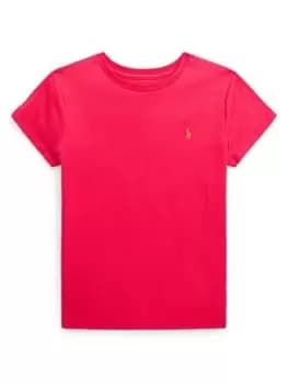 Ralph Lauren Girls Classic Short Sleeve T-Shirt - Bright Pink, Bright Pink, Size Age: 12-14 Years=L, Women