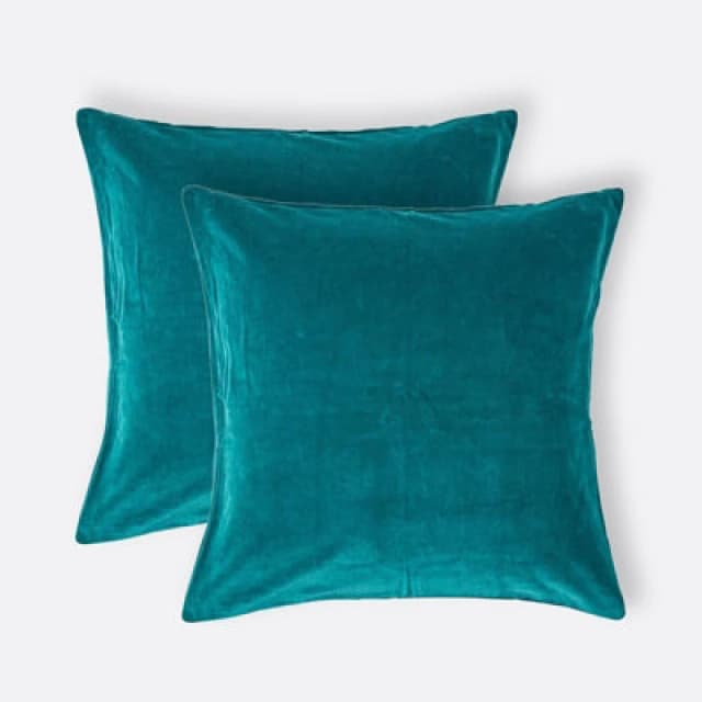 Homescapes Set of 2 Velvet Cushion Covers Emerald