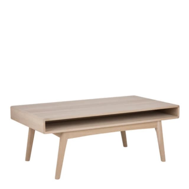 Furniture To Go Marte Coffee Table With Open Shelf In White Oak