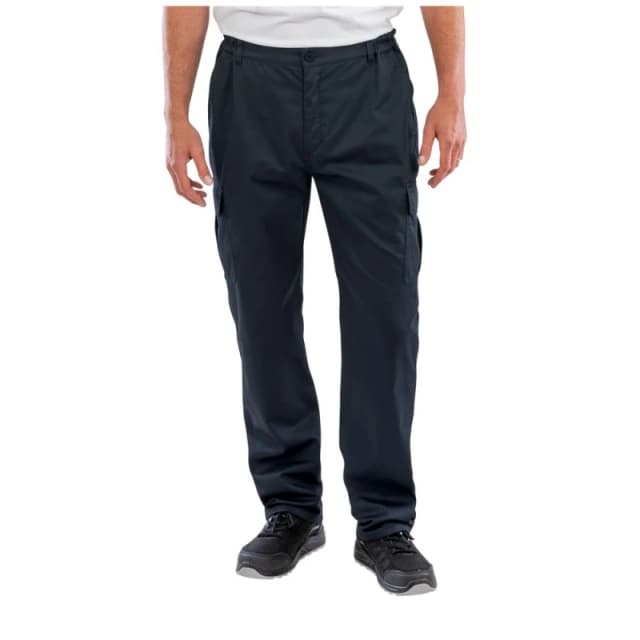 Result Result Men Plain Work Trousers in Navy Size: large Navy L Male 5063750324982