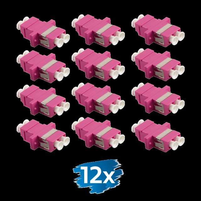 LogiLink Fiber Adapter LC Duplex. 12 pieces. with flange. violet
