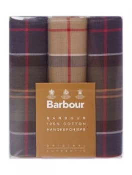 Barbour Tartan handkerchief boxed gift set Red