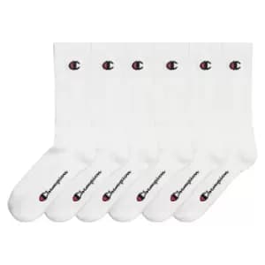 Champion 6Pk Crew Socks, White, Unisex, Socks, U20005-WW001