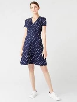 HOBBS Darcie Dress, Navy/Ivory, Size 10, Women