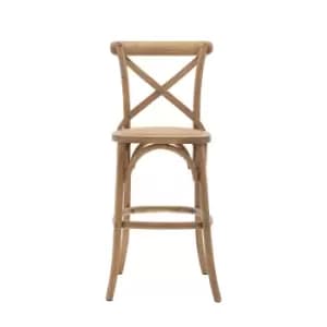 Gallery Interiors Set of 2 Cafe Bar Stools in Natural & Rattan