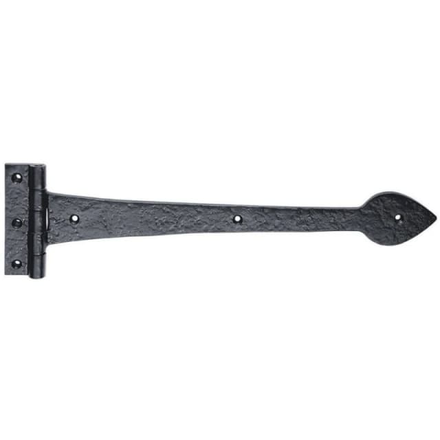 Loops PAIR 380 x 102mm Ornate T Hinge Black Antique Internal Decorative Door Hinge Black