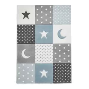 Brooklyn Blue & Grey Kids Rug - 150x80cm