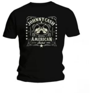 Johnny Cash American Rebel Mens Black T Shirt: Large
