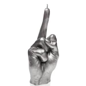 Silver Hand FCK The Finger Candle