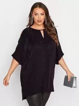 Yours Party Cold Shoulder Cape Top - Purple