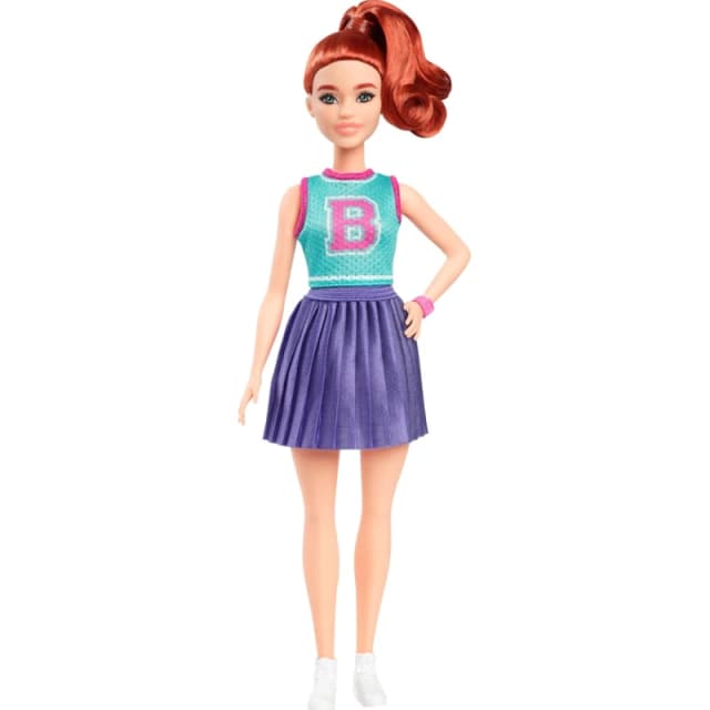 Barbie Fashionistas Doll in Jersey Top & Sporty Skirt - 32cm