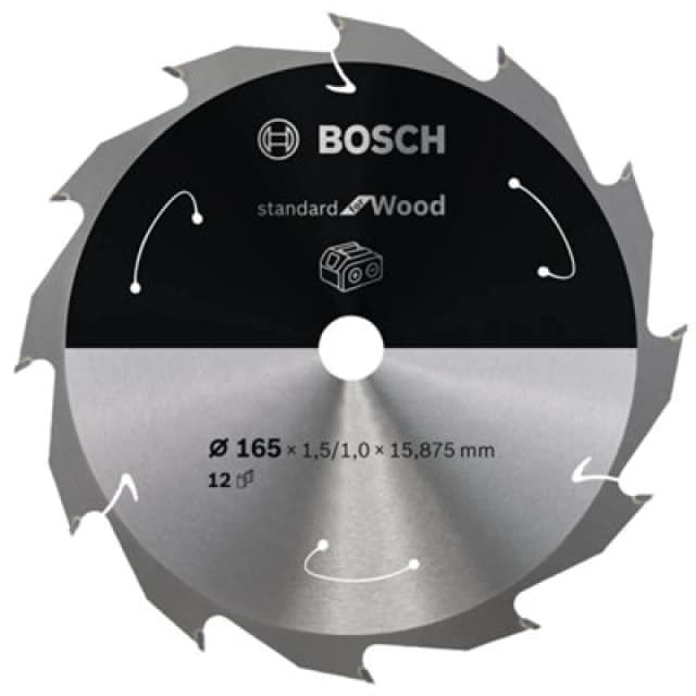 Amica Bosch PRO Wood cordless Circular Saw Blade 165 x 1.5 x 15.875mm T12 2608837680 2608837680